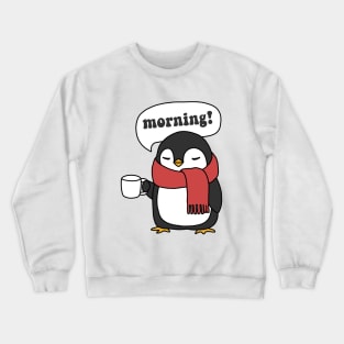 Penguin Drinking Coffee Crewneck Sweatshirt